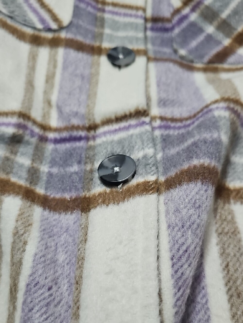 Plaid Button-Front Shacket Jacket - Picture 7 of 7